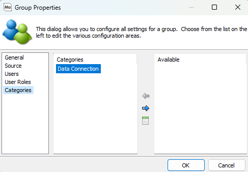 Assign categories to a group for enhanced group filtering.